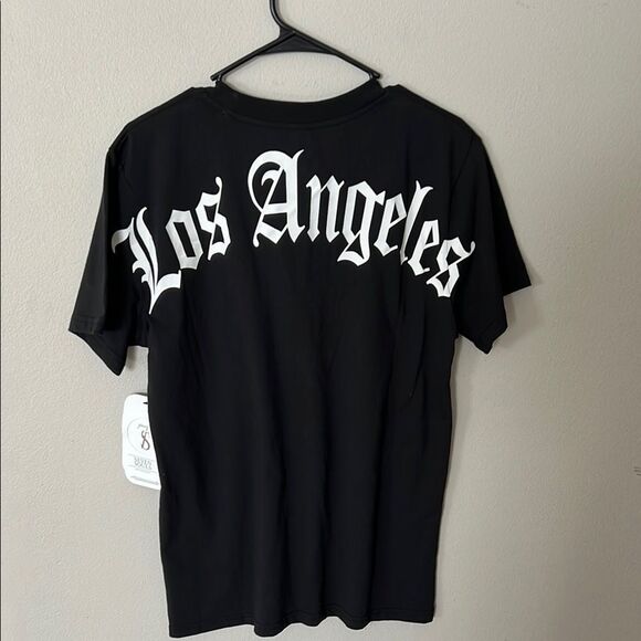 Los Angeles Men’s Black Short Sleeve Crew Neck Tee - Picture 2 of 6